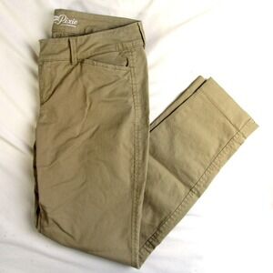 Old Navy Pixie Chino Pants Khaki Tan Stretch Ankle Women's Size 2